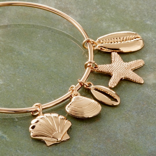 12 Packs: 5 ct. (60 total) Charmalong™ Gold Shell Charms by Bead Landing™